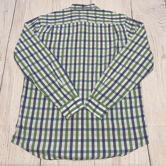 Tommy Hilfiger Men's Green and Blue Plaid Shirt classic fit Medium - Picture 4 of 11